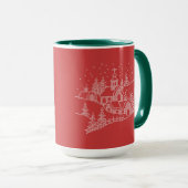 Weihnachtsfeierabend Schnee im Dorf Tasse (VorderseiteRechts)