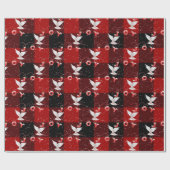 Weihnachtsfeierabend und Schneeflocken auf Kariert Geschenkpapier (Flach)