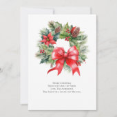 Weihnachtsfeierkarte Red Bow Holly Feiertagskarte (Vorderseite)