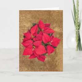 Weihnachtsfeierliche Blume auf abstraktem Goldpapi Feiertagskarte