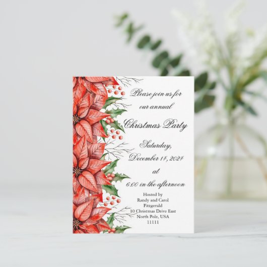 Weihnachtsfeierliche Einladung (Stehend Vorderseite)