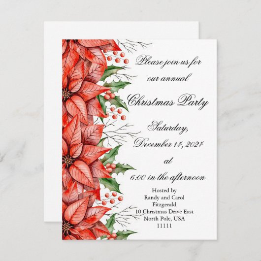 Weihnachtsfeierliche Einladung (Vorne/Hinten)