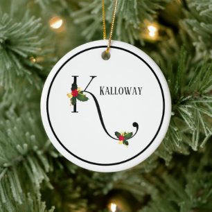 Weihnachtsfeierliche Monografie Letter K Personali Keramik Ornament