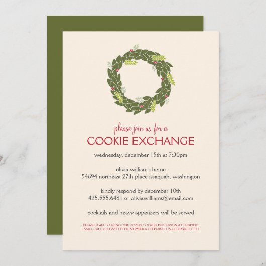 Weihnachtsfeierliche Party Einladung (Vorne/Hinten)