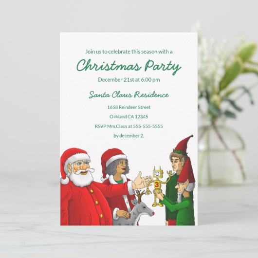 Weihnachtsfeierliche Party Einladung (Stehend Vorderseite)