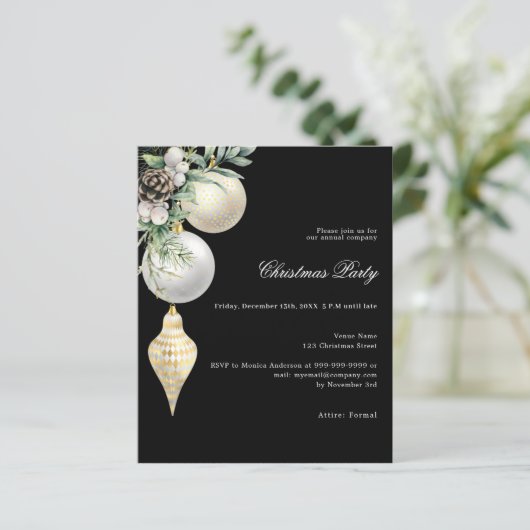 Weihnachtsfeierliche Party Einladung (Stehend Vorderseite)