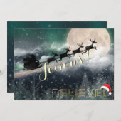 Weihnachtsfeierliche Party Einladung Santa Sleigh (Vorne/Hinten)