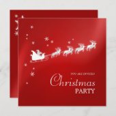 Weihnachtsfeierliche Party Einladung Santa Sleigh (Vorne/Hinten)