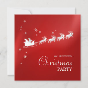 Weihnachtsfeierliche Party Einladung Santa Sleigh