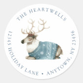 Weihnachtsfeierliche Rücksendeadresse der Wasserfa Runder Aufkleber (Vorderseite)