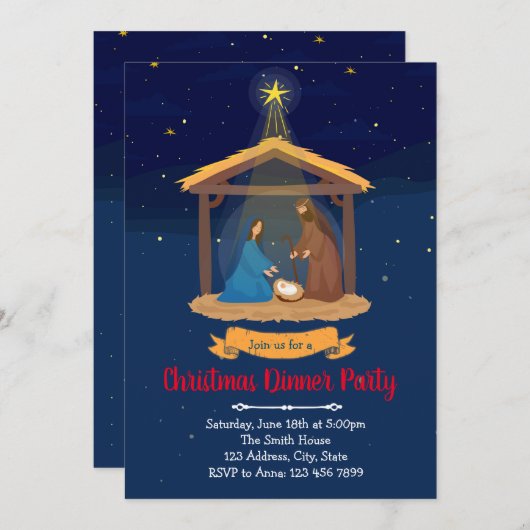 Weihnachtsfeierlichkeiten Einladung (Vorne/Hinten)