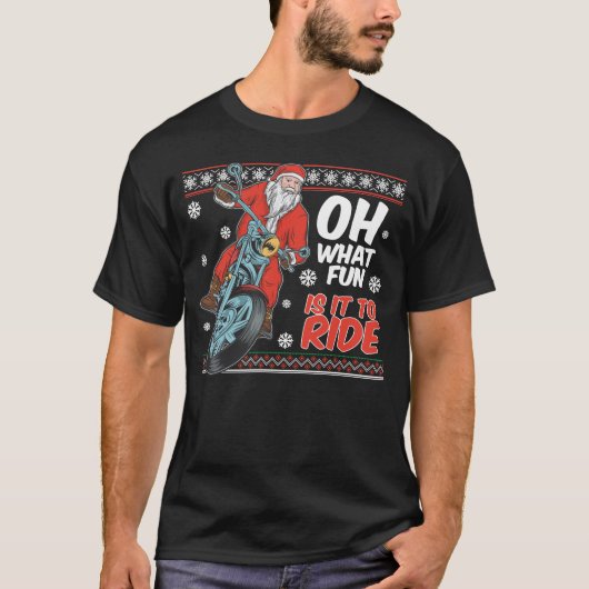 Weihnachtsfeierlichkeiten für Motorradfahrer T-Shirt (Vorderseite)