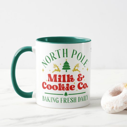 Weihnachtsfeierlichkeiten für Nordpol Tasse (Mit Donut)
