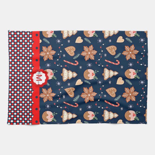 Weihnachtsfeierlichkeiten Geschirrtuch (Horizontal)