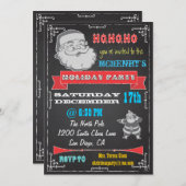 Weihnachtsfeierlichkeiten im Retro-Retro Einladung (Vorne/Hinten)