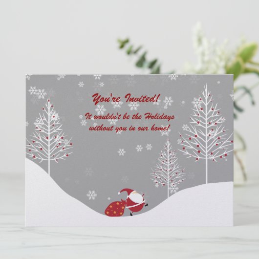 Weihnachtsfeierlichkeiten im Winter und Sommerferi Einladung (Stehend Vorderseite)