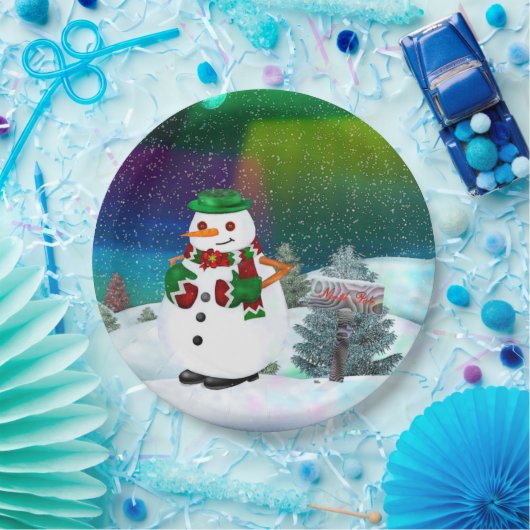 Weihnachtsfeierlichkeiten in der Stadt DESSERT Pappteller (Party)