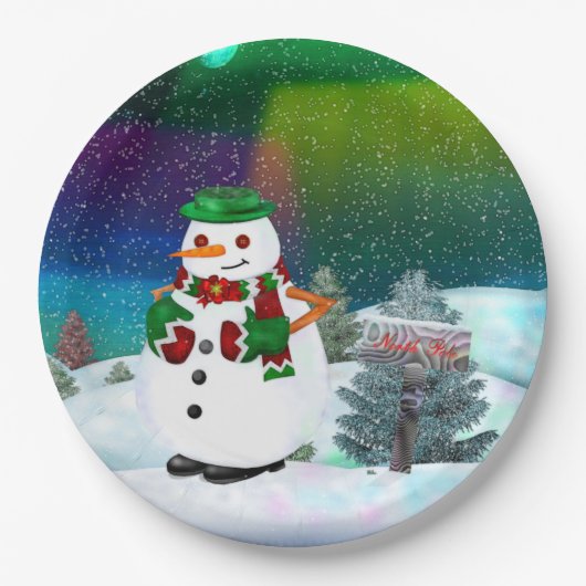 Weihnachtsfeierlichkeiten in der Stadt DESSERT Pappteller (Vorderseite)