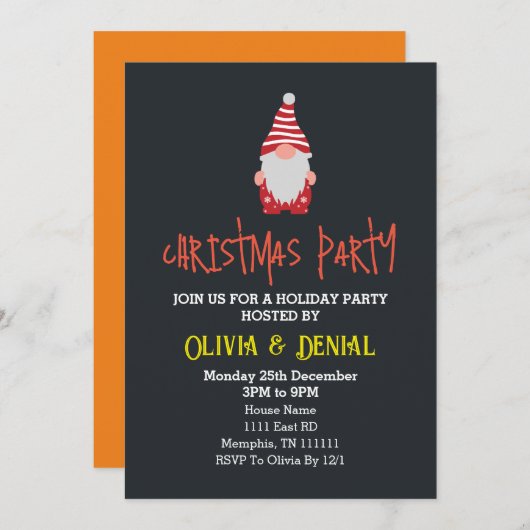 Weihnachtsfeierlichkeiten in Gnome Feiertagskarte (Vorne/Hinten)