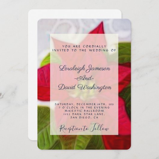 Weihnachtsfeierlichkeiten in Poinsettia Einladung (Vorne/Hinten)