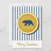 Weihnachtsfeierlichkeiten mit Gold, Blau und Weiß Einladung (Vorderseite)