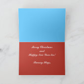 Weihnachtsfeierlichkeiten mit Snowman-Urlaubskiste Feiertagskarte (Innenseite)