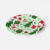 Weihnachtsfeierlichkeiten Pappteller (Schrägansicht)