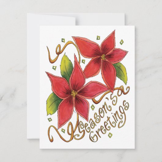 Weihnachtsfeierlichkeiten Poinsettia Einladung (Vorderseite)