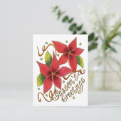 Weihnachtsfeierlichkeiten Poinsettia Einladung (Stehend Vorderseite)