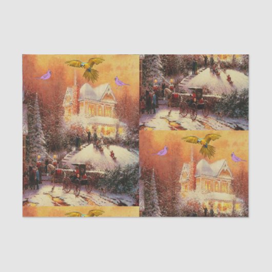 Weihnachtsfeierlichkeiten Seidenpapier (Vorderseite)