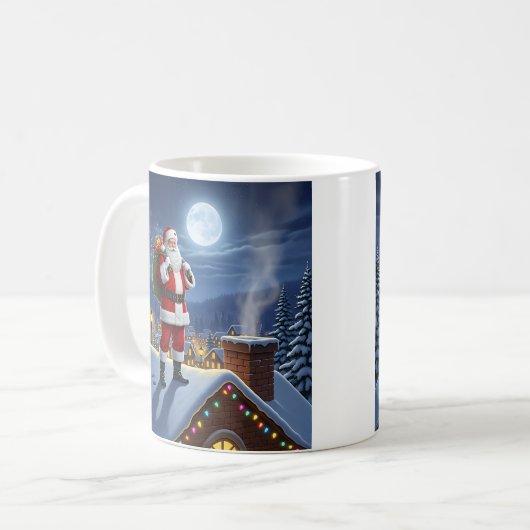 Weihnachtsfeiern auf dem Dach Kaffeetasse (Vorderseite Links)