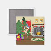 Weihnachtsfeiern, die das Baummagazin trimmen Magnet (Vorderseite/Rückseite)