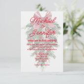 Weihnachtsfeiern Gründekorationen Rote Hochzeit Einladung (Stehend Vorderseite)