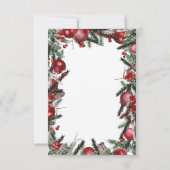 Weihnachtsfeiern Gründekorationen Rote Hochzeit Einladung (Rückseite)