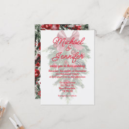 Weihnachtsfeiern Gründekorationen Rote Hochzeit Einladung