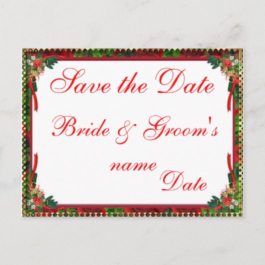 Weihnachtsfeiern Hochzeit Das Datum Postkarten spe (Vorderseite)