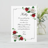 Weihnachtsfeiern in Rosa und Rosen - Trauzeugin Einladung (Stehend Vorderseite)