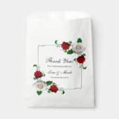 Weihnachtsfeiern in Rot und Weiß-Rose Geschenktütchen (Vorderseite)