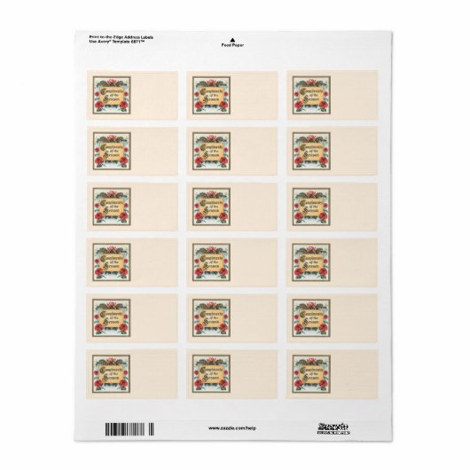 Weihnachtsfeiern in Verziertem Rahmen Adressaufkleber (Vorne)