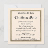 Weihnachtsfeiern in Verziertem Rahmen Einladung (Rückseite)