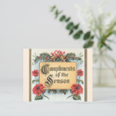 Weihnachtsfeiern in Verziertem Rahmen Feiertagspostkarte (Stehend Vorderseite)