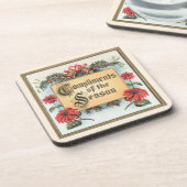 Weihnachtsfeiern in Verziertem Rahmen Getränkeuntersetzer (Linke Seite)