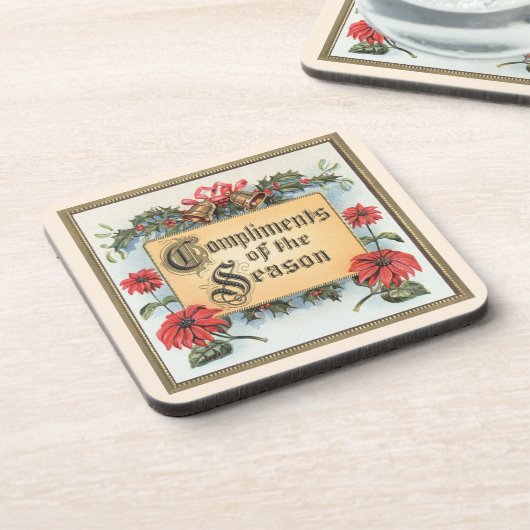 Weihnachtsfeiern in Verziertem Rahmen Getränkeuntersetzer (Linke Seite)