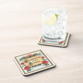 Weihnachtsfeiern in Verziertem Rahmen Getränkeuntersetzer (Rechte Seite)