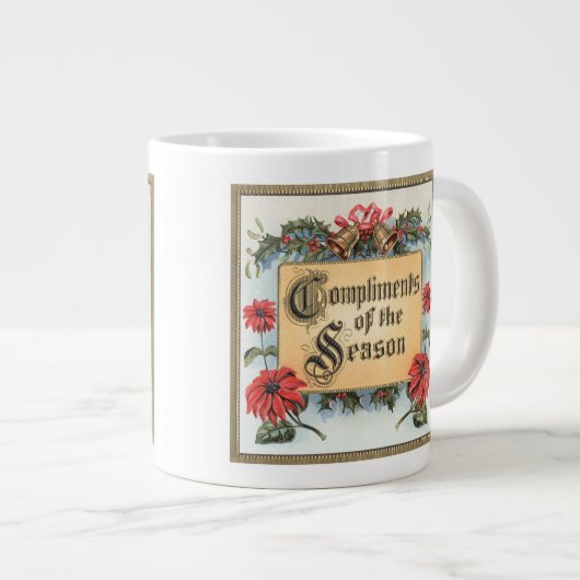 Weihnachtsfeiern in Verziertem Rahmen Jumbo-Tasse (Vorderseite Rechts)