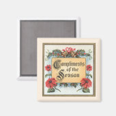 Weihnachtsfeiern in Verziertem Rahmen Magnet (Vorderseite/Rückseite)