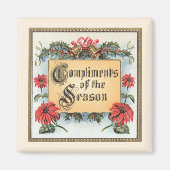 Weihnachtsfeiern in Verziertem Rahmen Magnet (Vorne)