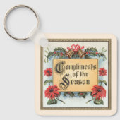 Weihnachtsfeiern in Verziertem Rahmen Schlüsselanhänger (Vorderseite)