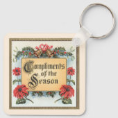 Weihnachtsfeiern in Verziertem Rahmen Schlüsselanhänger (Rückseite)