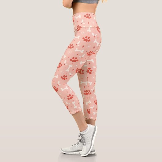 Weihnachtsfeiern & Knochen Weihnachtsmuster Capri Leggings (Links)
